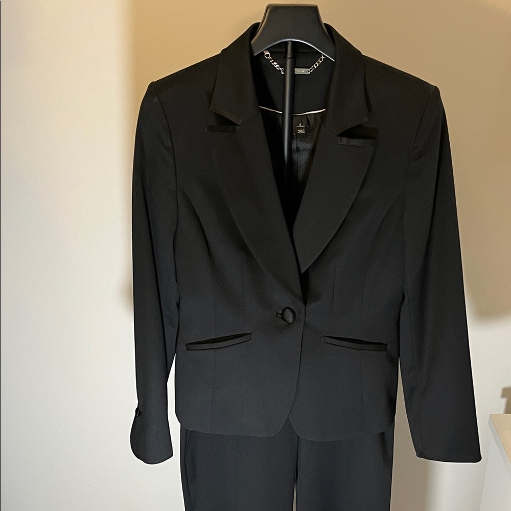White a house Black Market Black Pantsuit